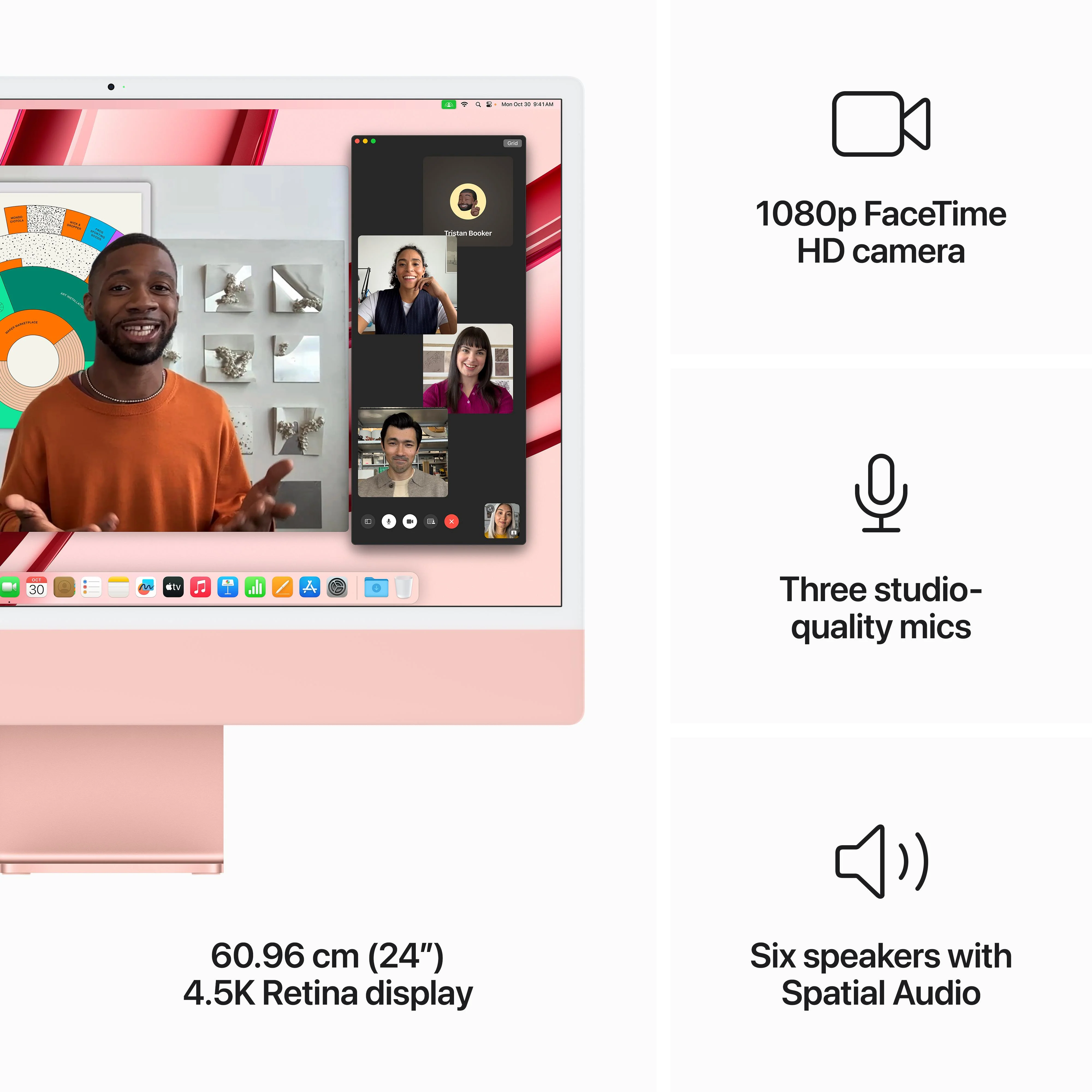 24-inch iMac with Retina 4.5K display: Apple M3 chip with 8‑core CPU and 8‑core GPU, 256GB SSD - Pink - Image 5
