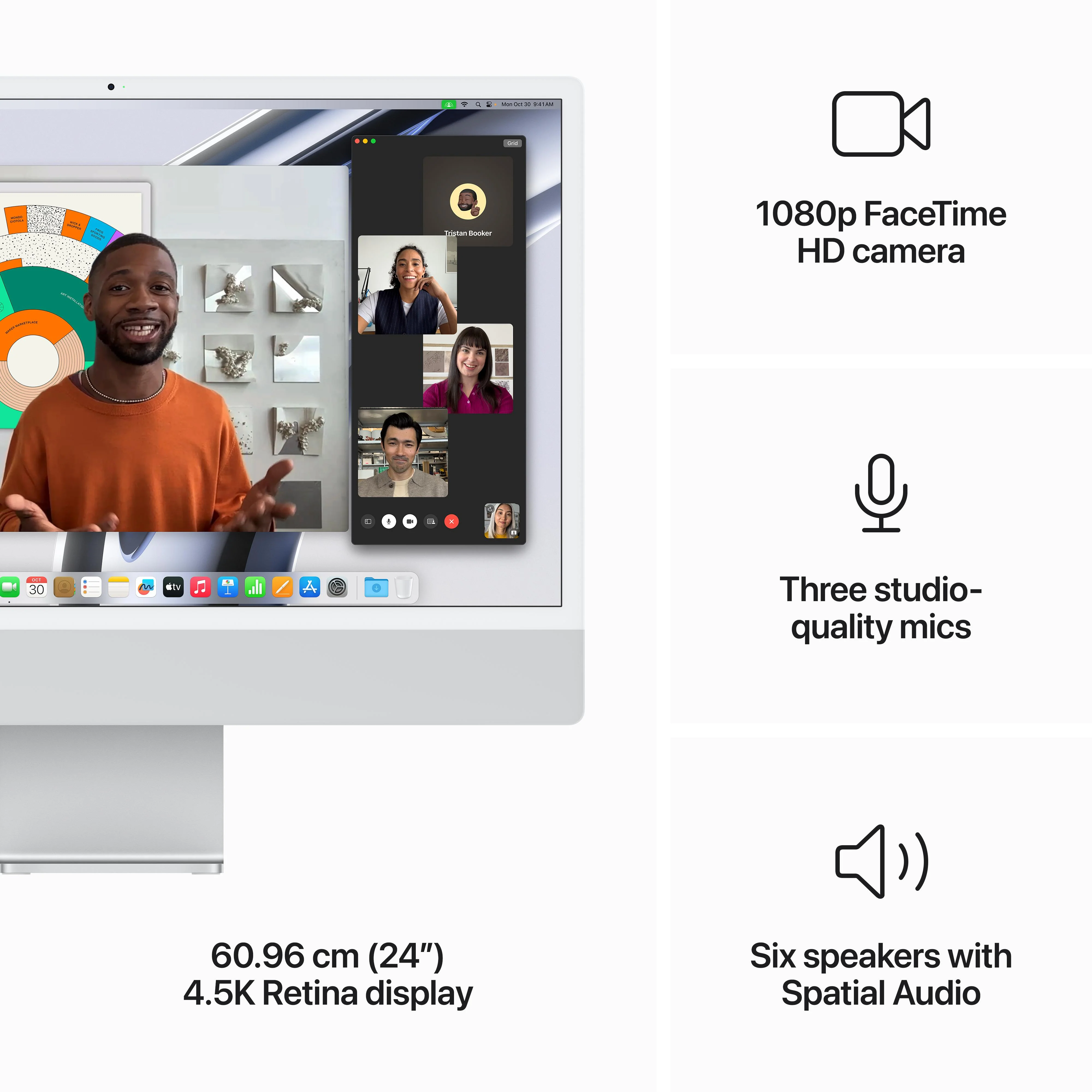 24-inch iMac with Retina 4.5K display: Apple M3 chip with 8‑core CPU and 10‑core GPU, 512GB SSD - Silver - Image 5